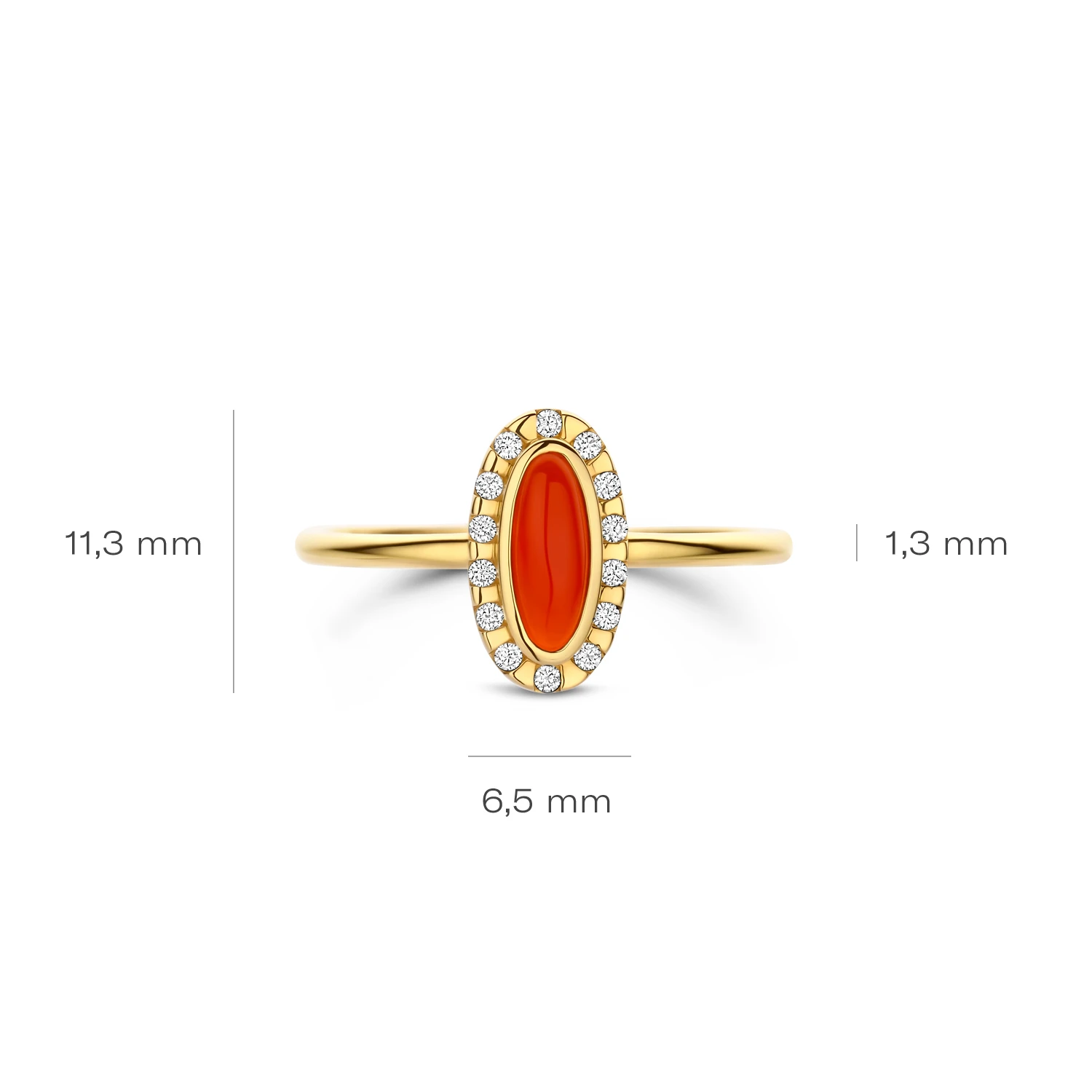 Blush Ring 1266YRA - Geelgoud (14k) met Rode Agaat