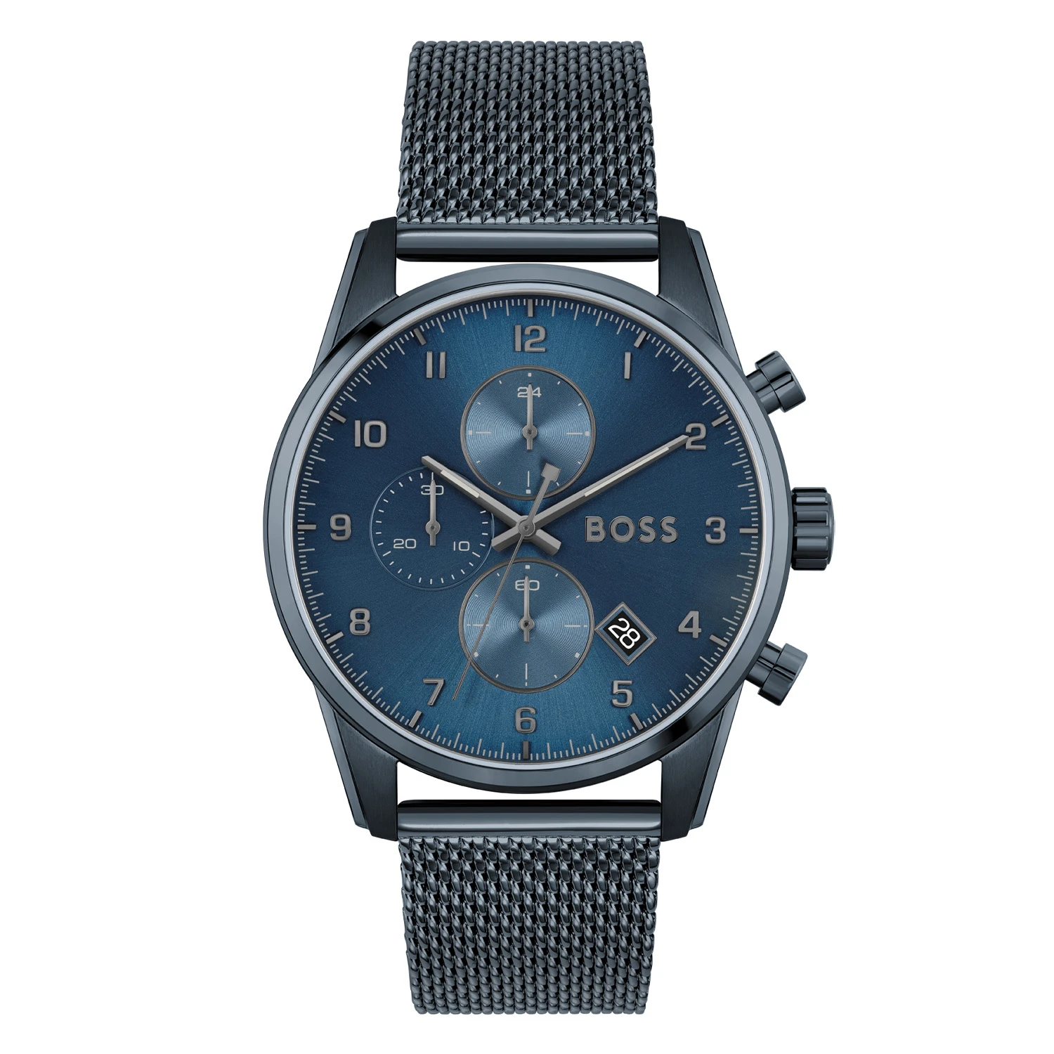 BOSS HB1513836 SKYMASTER  Horloge  Staal  Blauw  Ø 44 mm