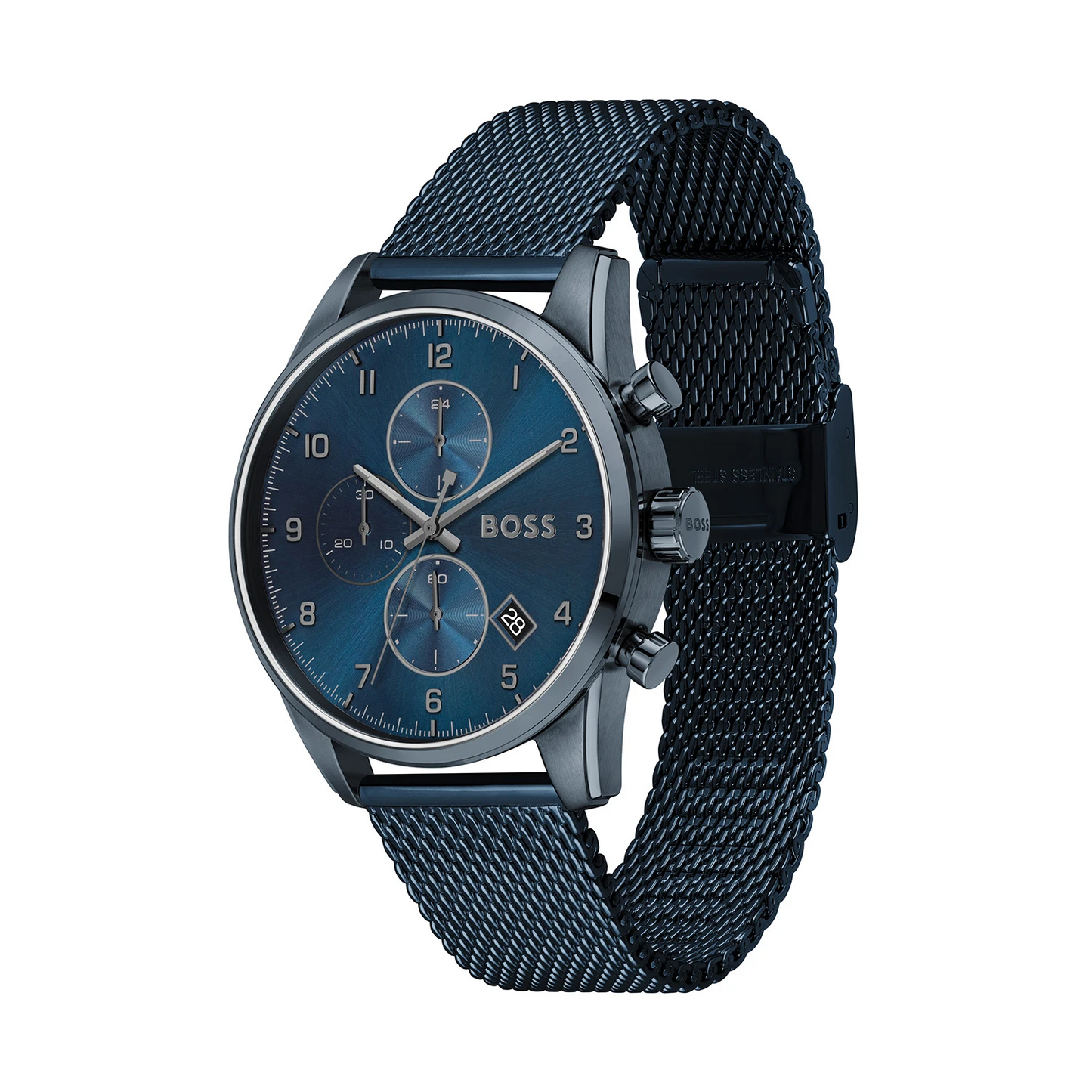 BOSS HB1513836 SKYMASTER  Horloge  Staal  Blauw  Ø 44 mm