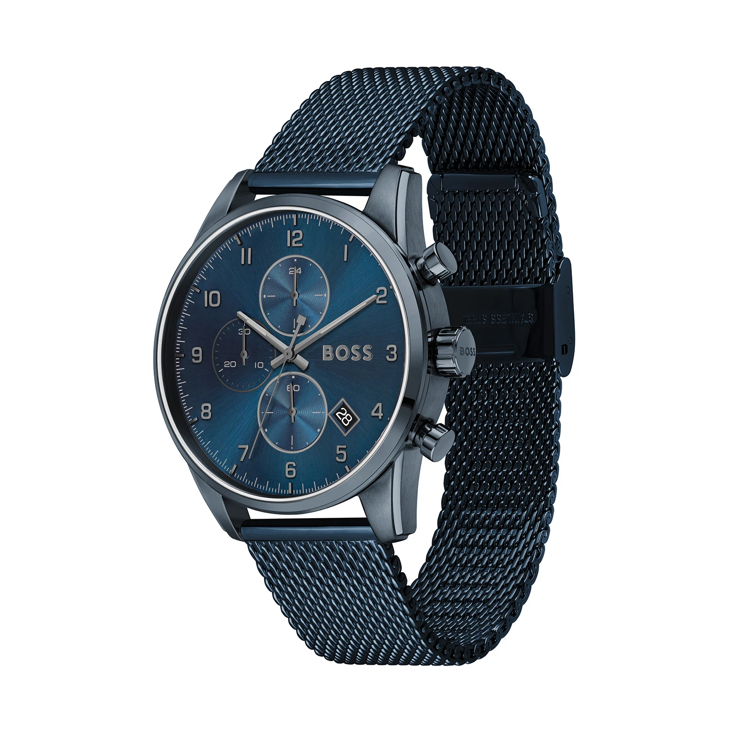 BOSS HB1513836 SKYMASTER  Horloge  Staal  Blauw  Ø 44 mm