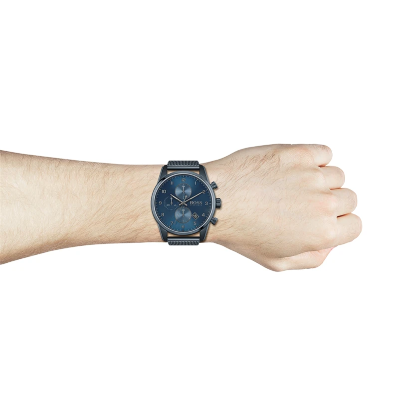 BOSS HB1513836 SKYMASTER  Horloge  Staal  Blauw  Ø 44 mm