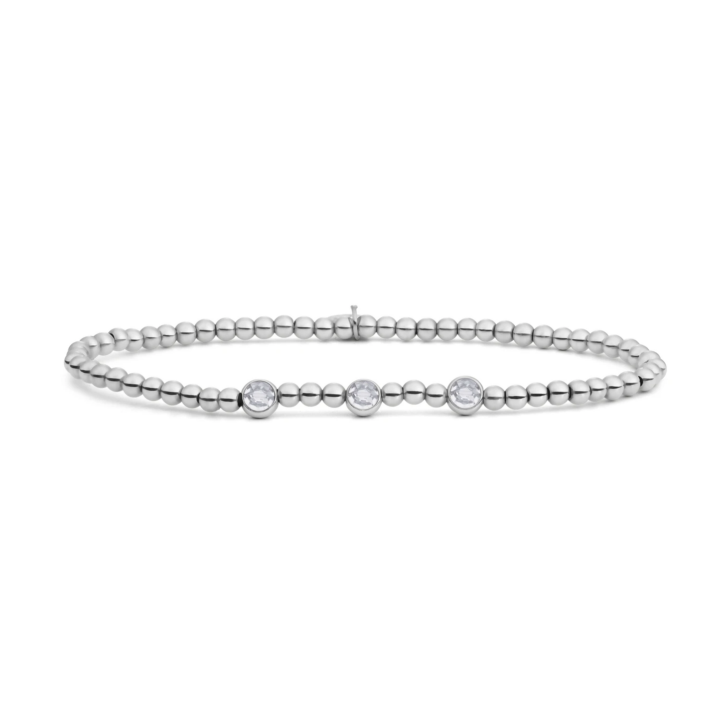 Bracelet | 3 Beads Silver - CZ