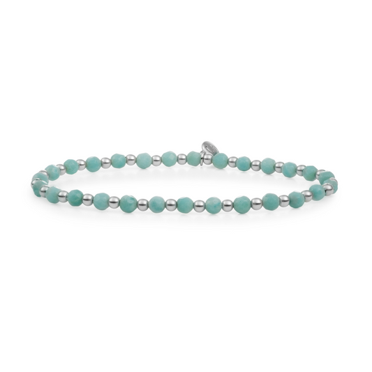 Bracelet | Amazonite Interstellar - Silver 3mm