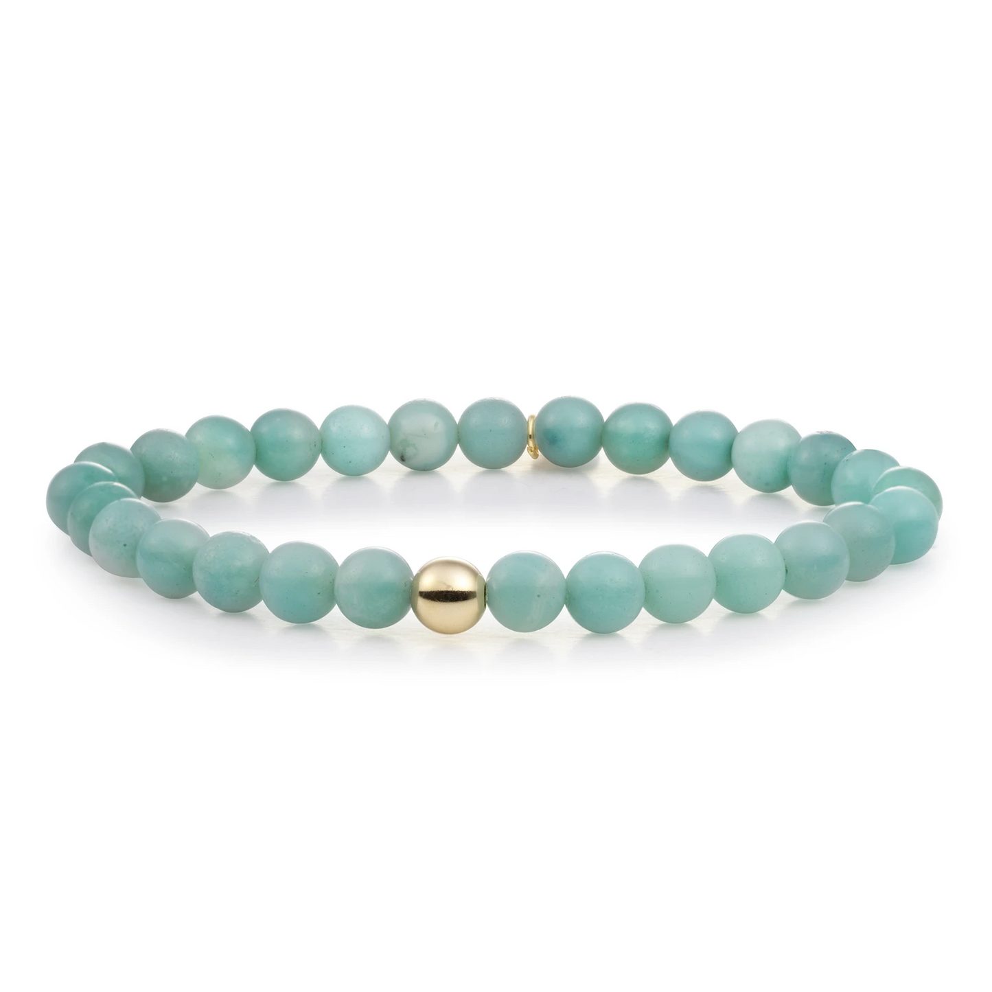 Bracelet | Amazonite Saturn large - Gold 6mm