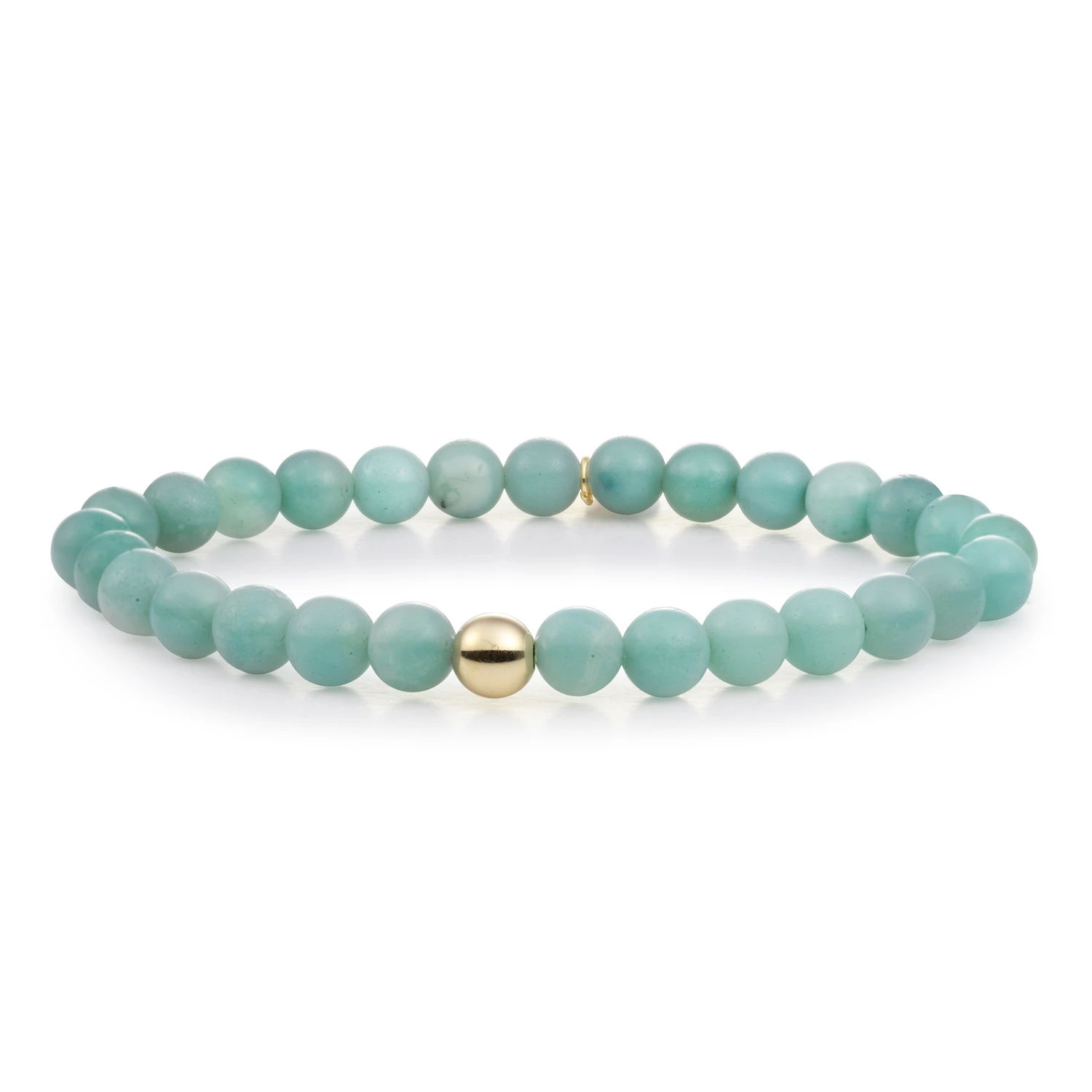 Bracelet | Amazonite Saturn large - Gold 6mm