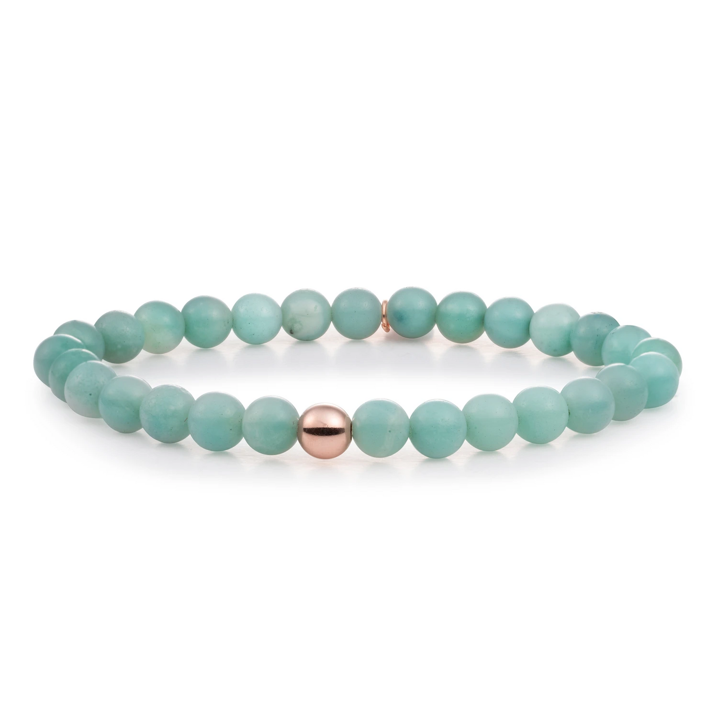 Bracelet | Amazonite Saturn large - Rose gold 6mm