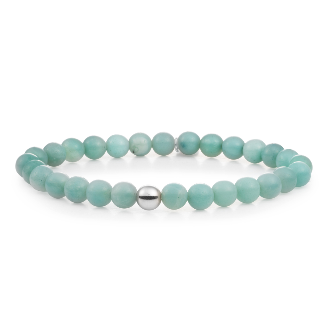 Bracelet | Amazonite Saturn large - Silver 6mm