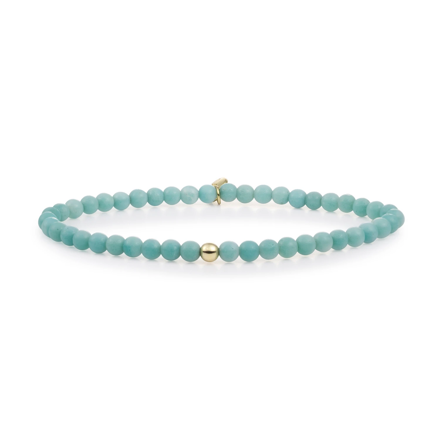 Bracelet | Amazonite Saturn small - Gold 4mm