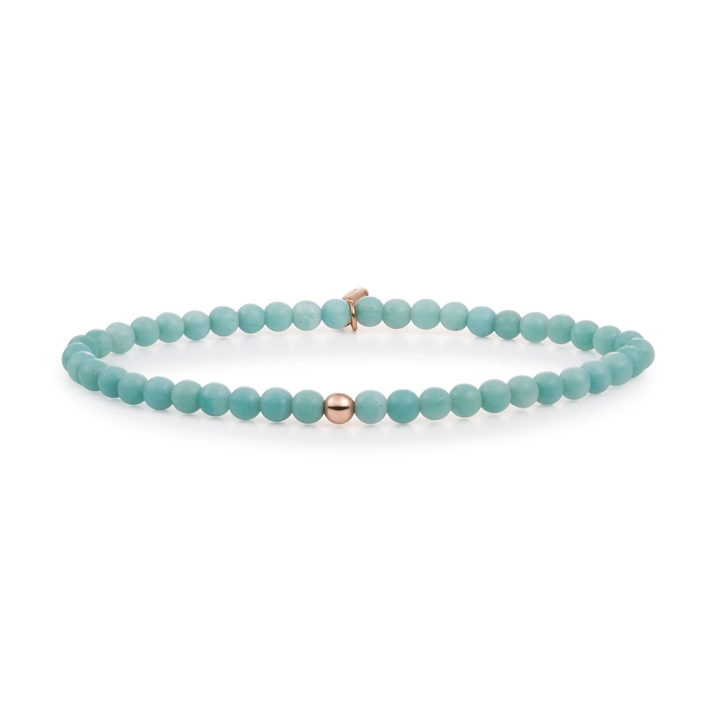 Bracelet | Amazonite Saturn small - Rose gold 4mm