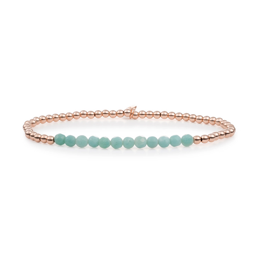 Bracelet | Amazonite Universe - Rose Gold 3mm