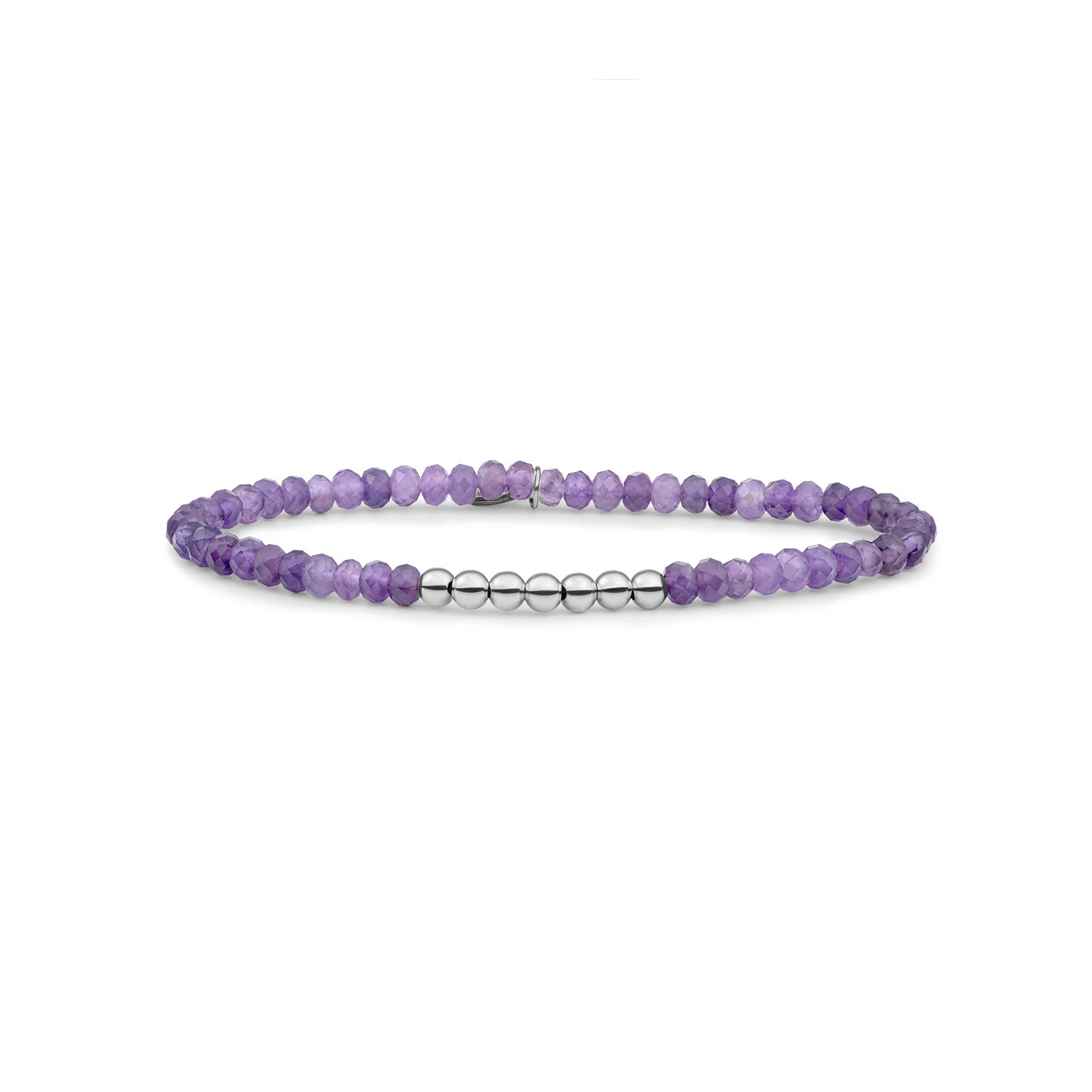 Bracelet | Amethyst 4mm Reverse Universe - Silver