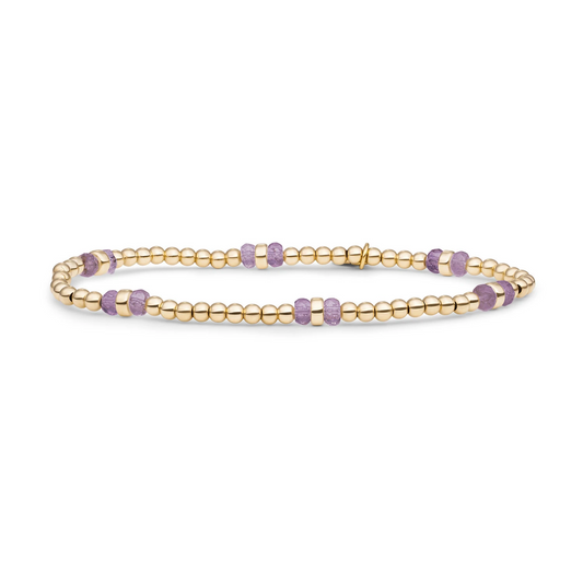 Bracelet | Amethyst Double Reverse Roundel - Gold