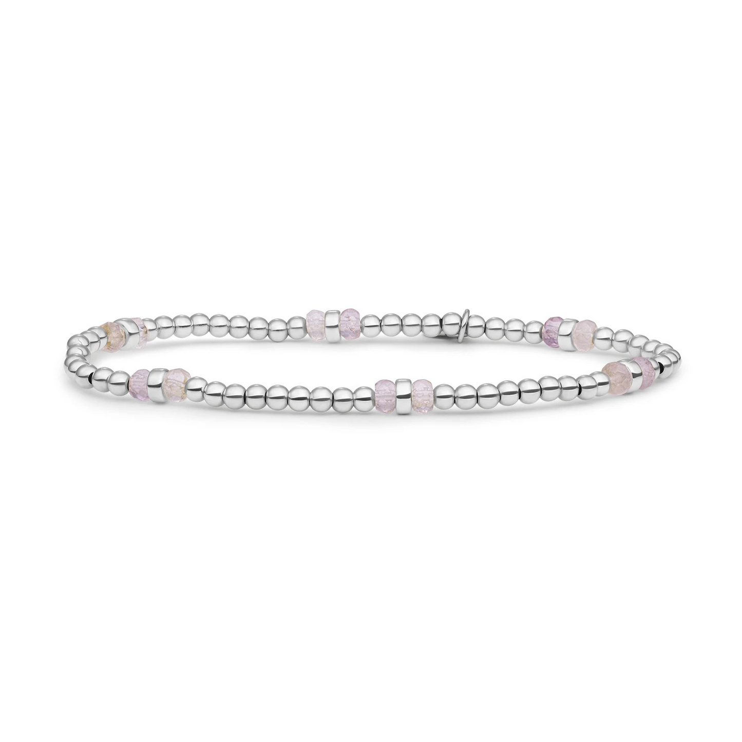 Bracelet | Amethyst Double Reverse Roundel - Silver