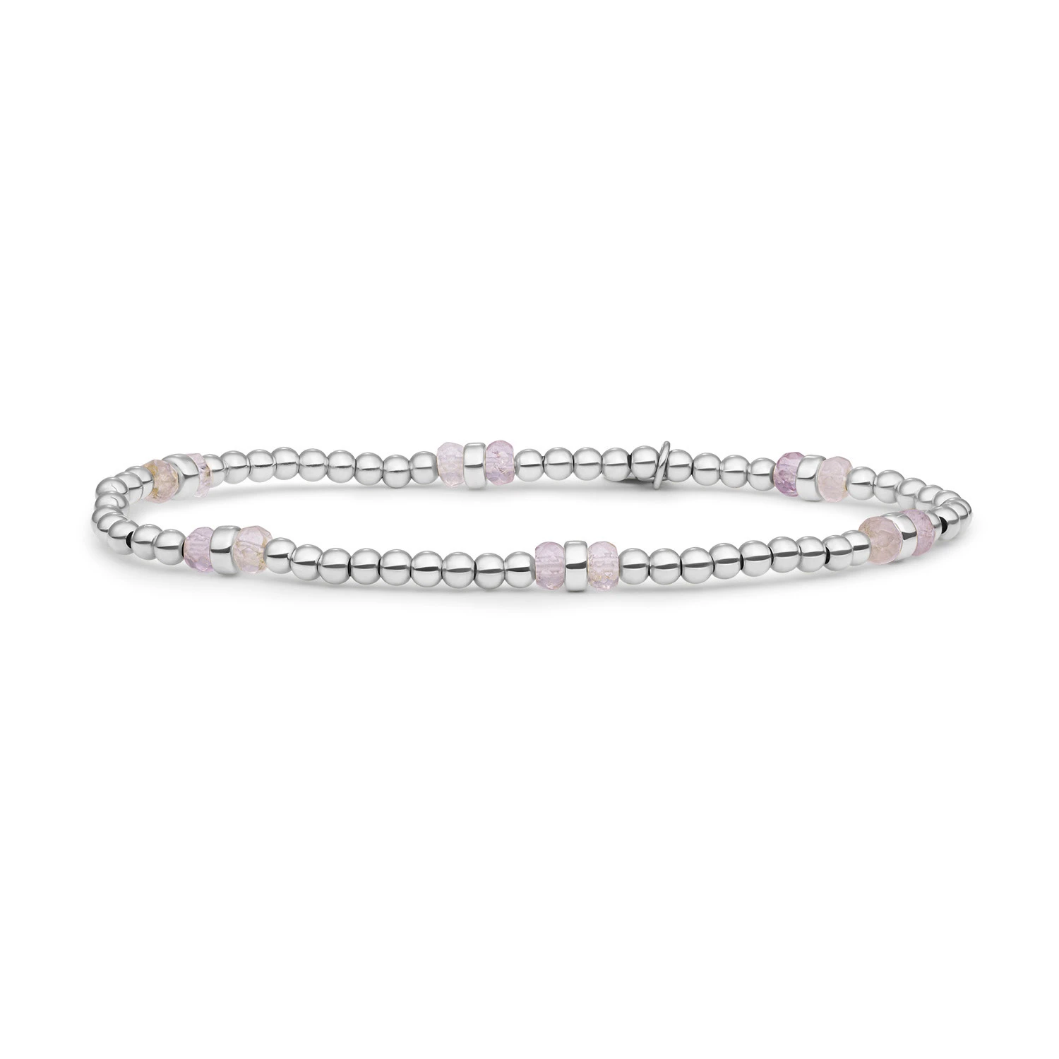 Bracelet | Amethyst Double Reverse Roundel - Silver