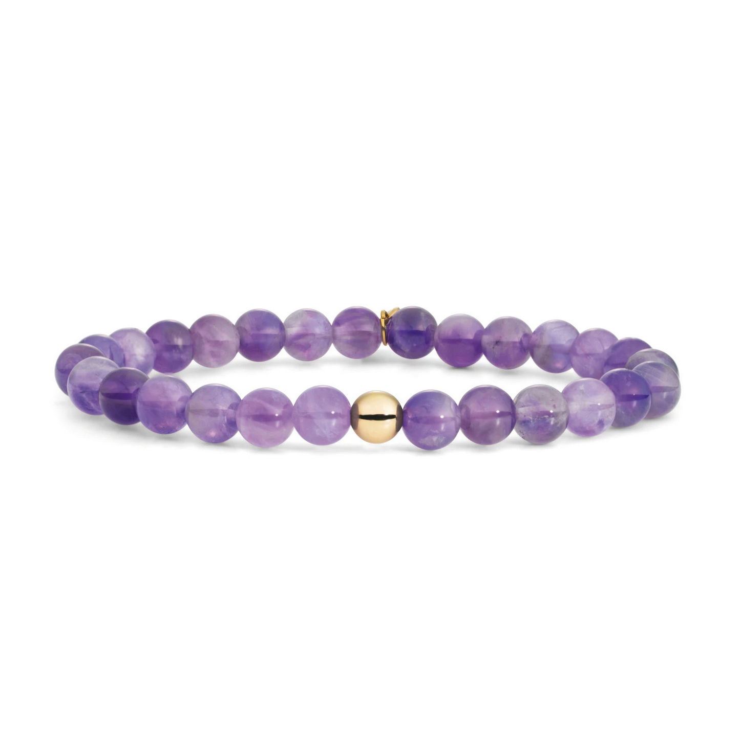 Bracelet | Amethyst Saturn large - Gold 6mm
