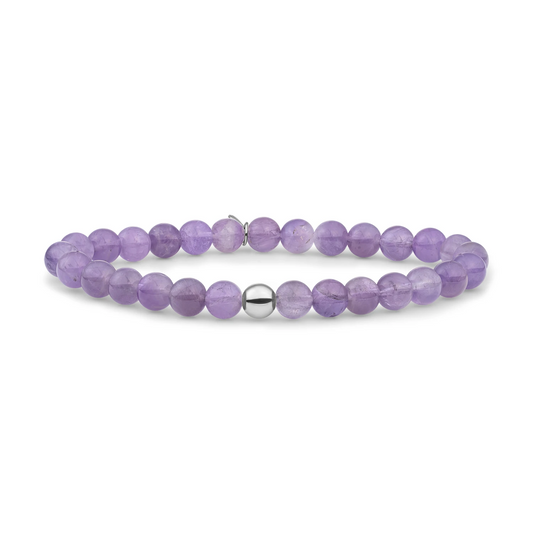 Bracelet | Amethyst Saturn large - Silver 6mm