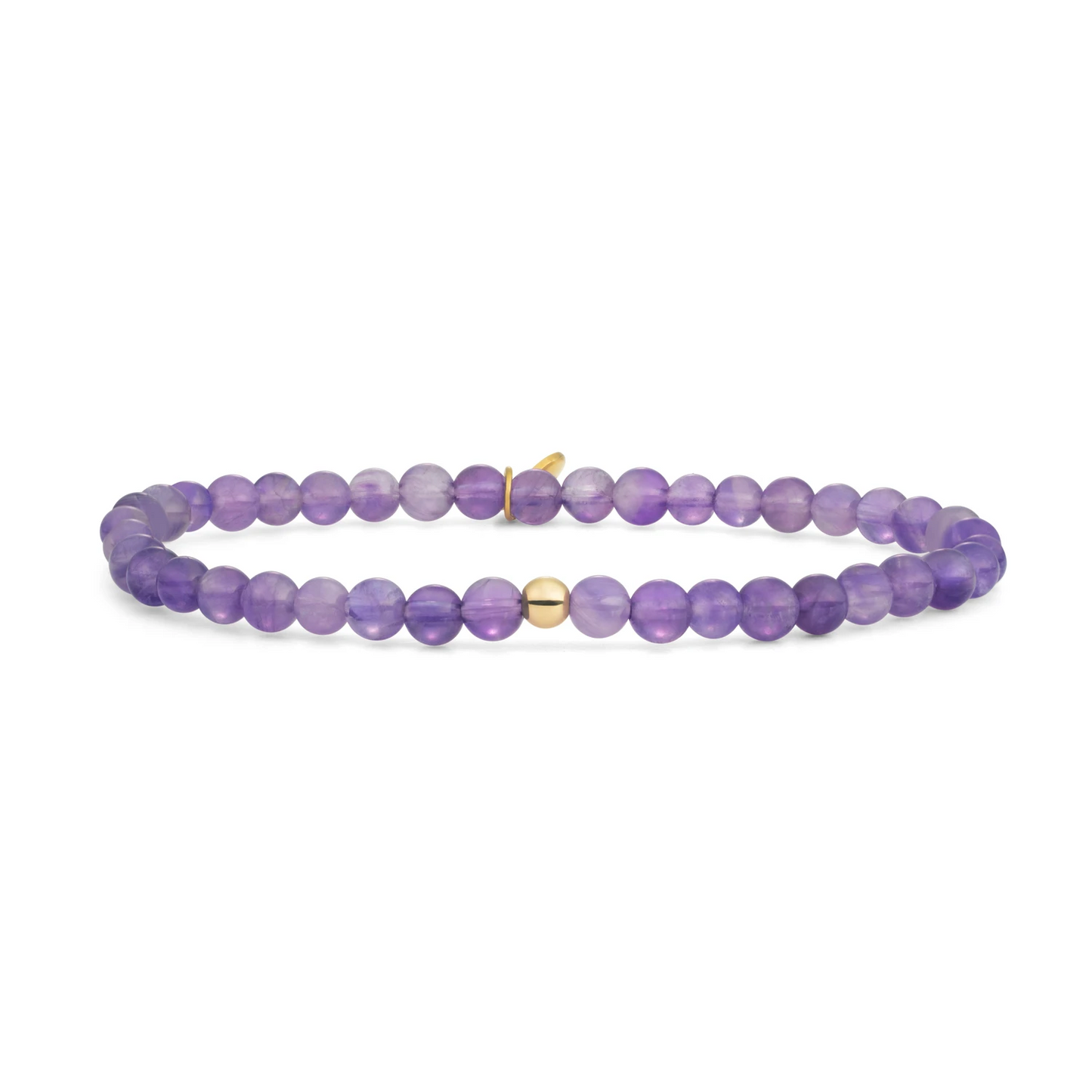 Bracelet | Amethyst Saturn small - Gold 4mm