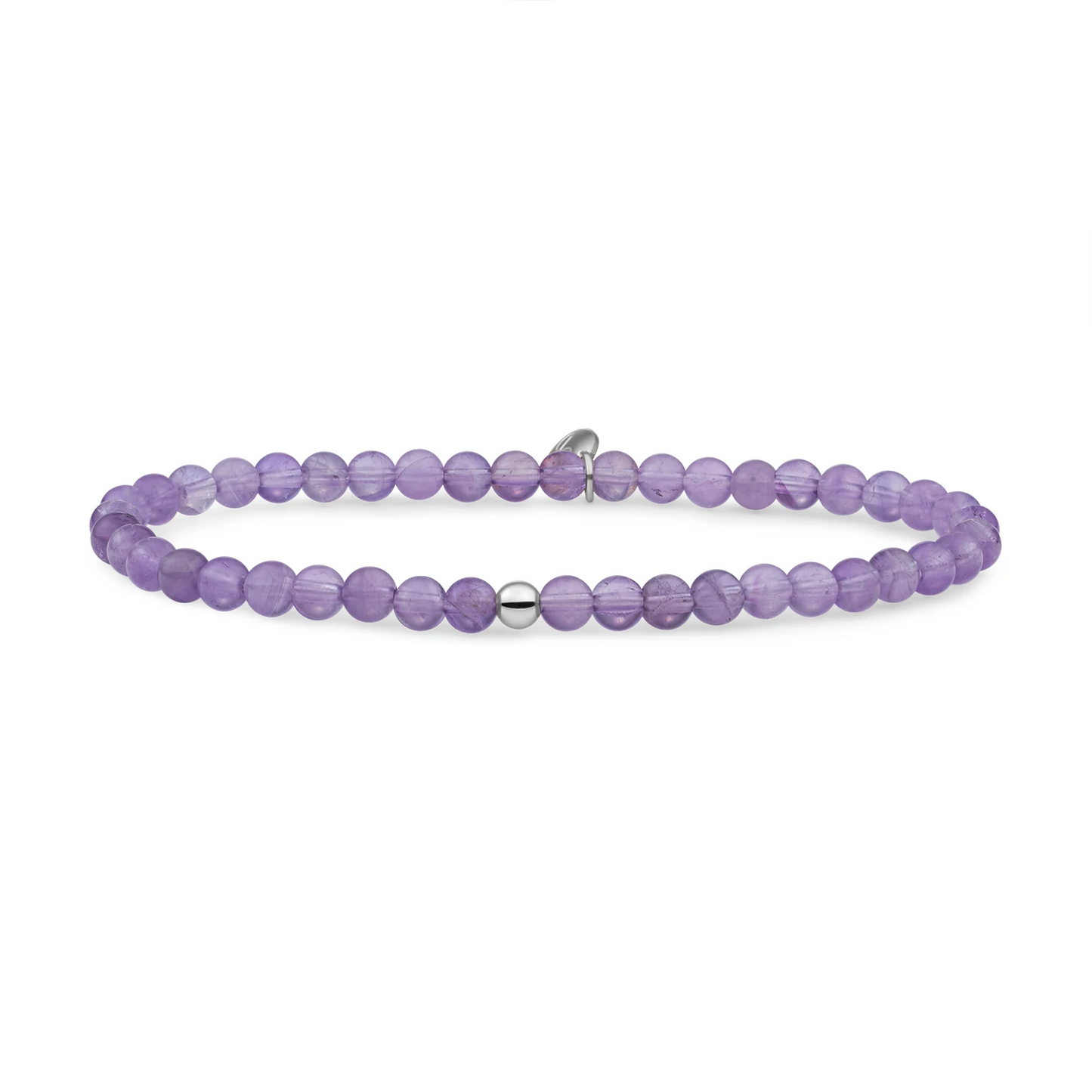 Bracelet | Amethyst Saturn small - Silver 4mm