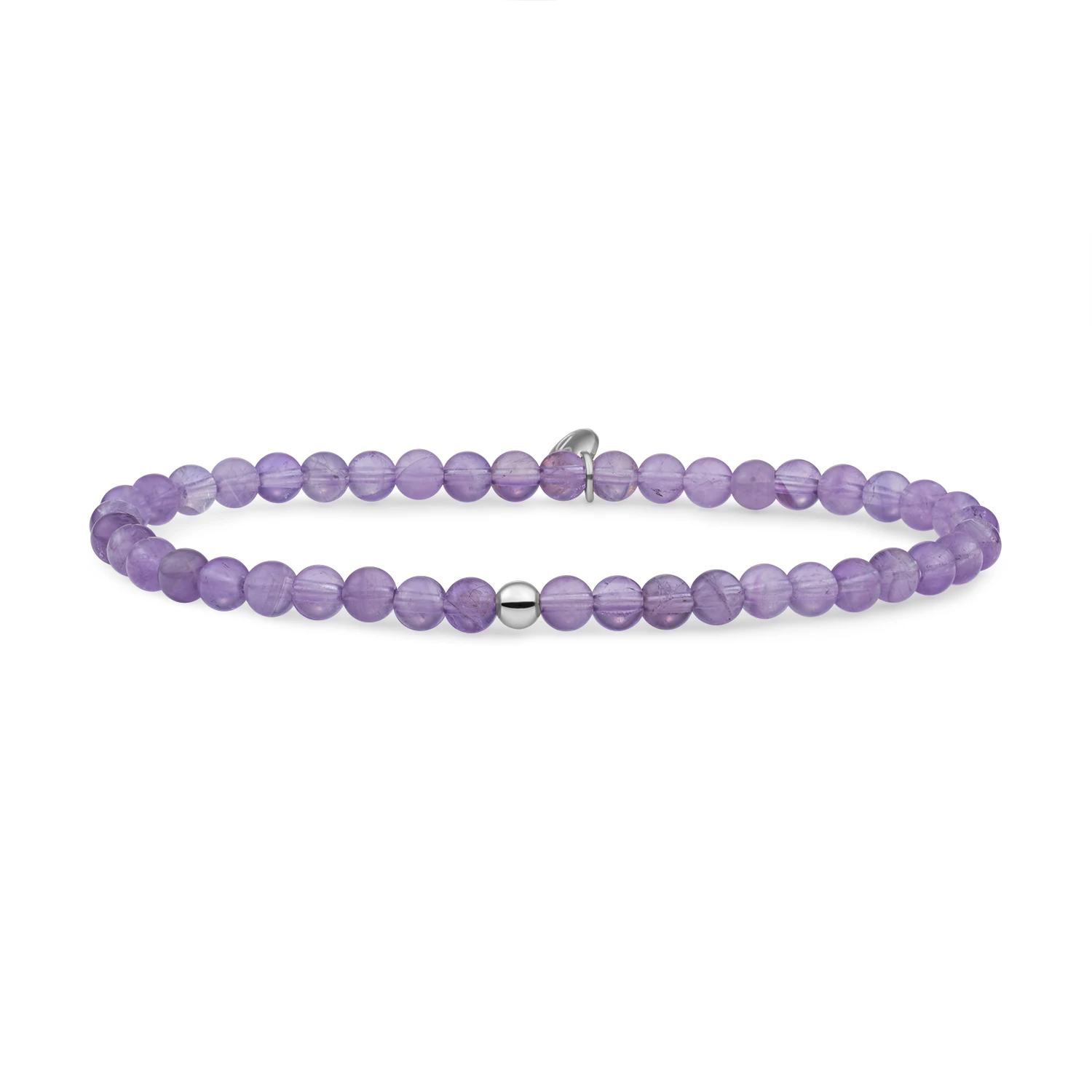 Bracelet | Amethyst Saturn small - Silver 4mm