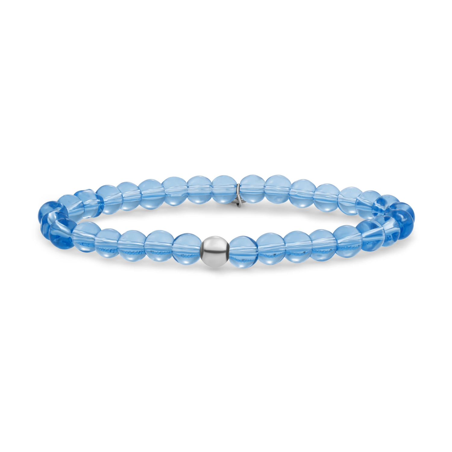 Bracelet | Aquamarine Saturn large - Silver 6mm