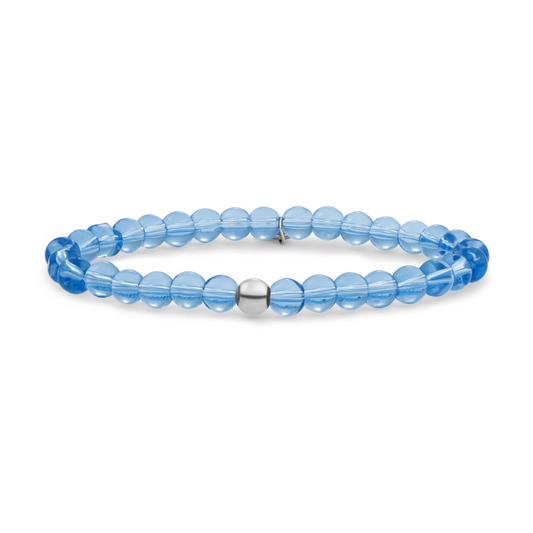Bracelet | Aquamarine Saturn large - Silver 6mm