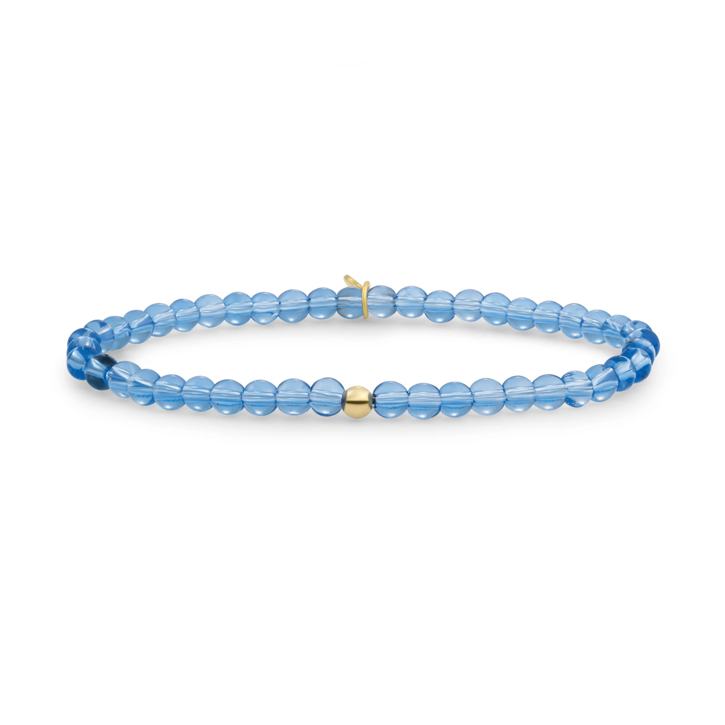 Bracelet | Aquamarine Saturn small - Gold 4mm