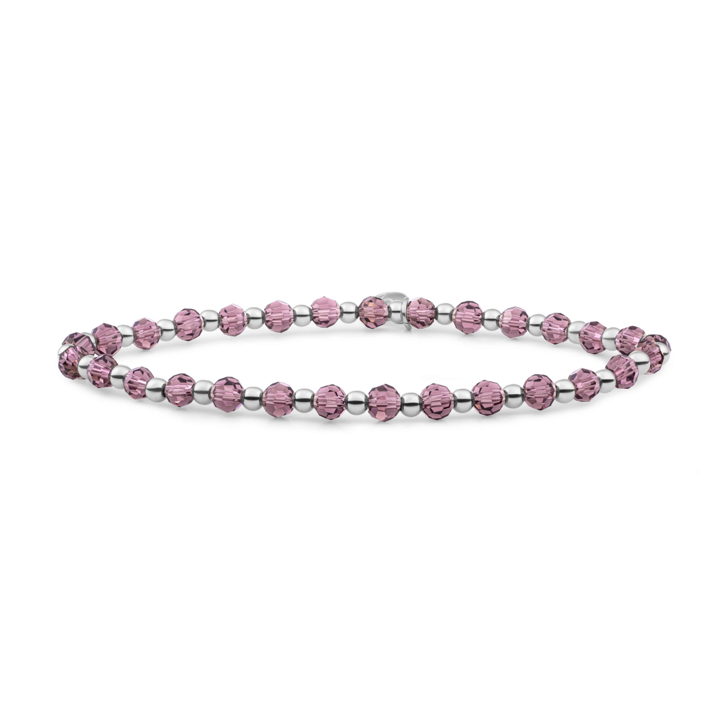 Bracelet | Aubergine Quartz Interstellar - Silver - 3mm