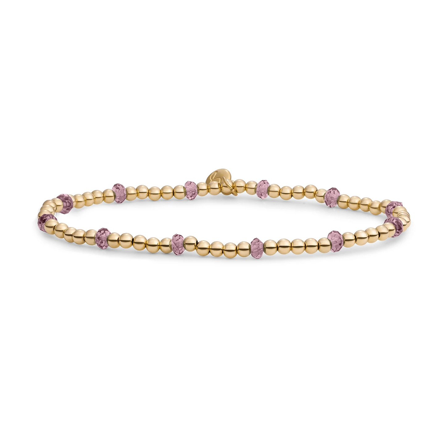 Bracelet | Aubergine Quartz Reverse Roundel - Gold