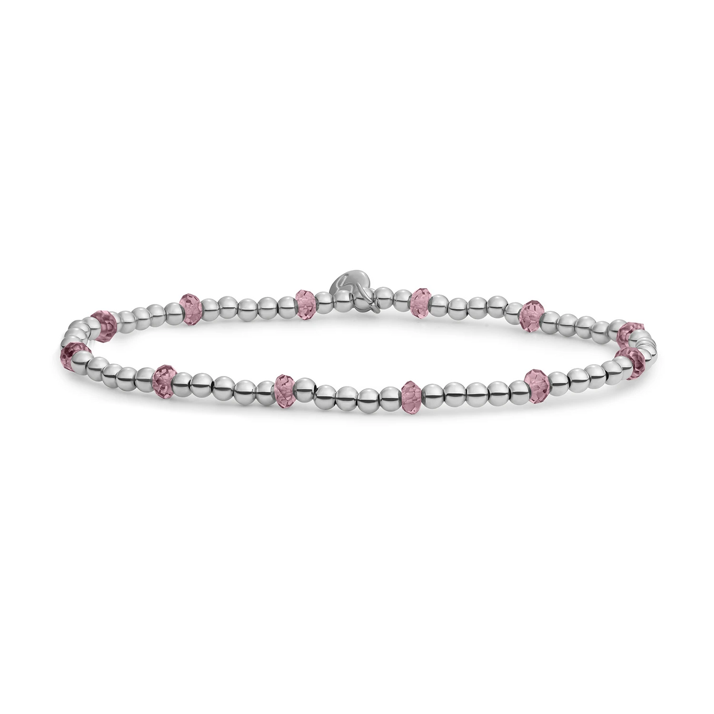 Bracelet | Aubergine Quartz Reverse Roundel - Silver