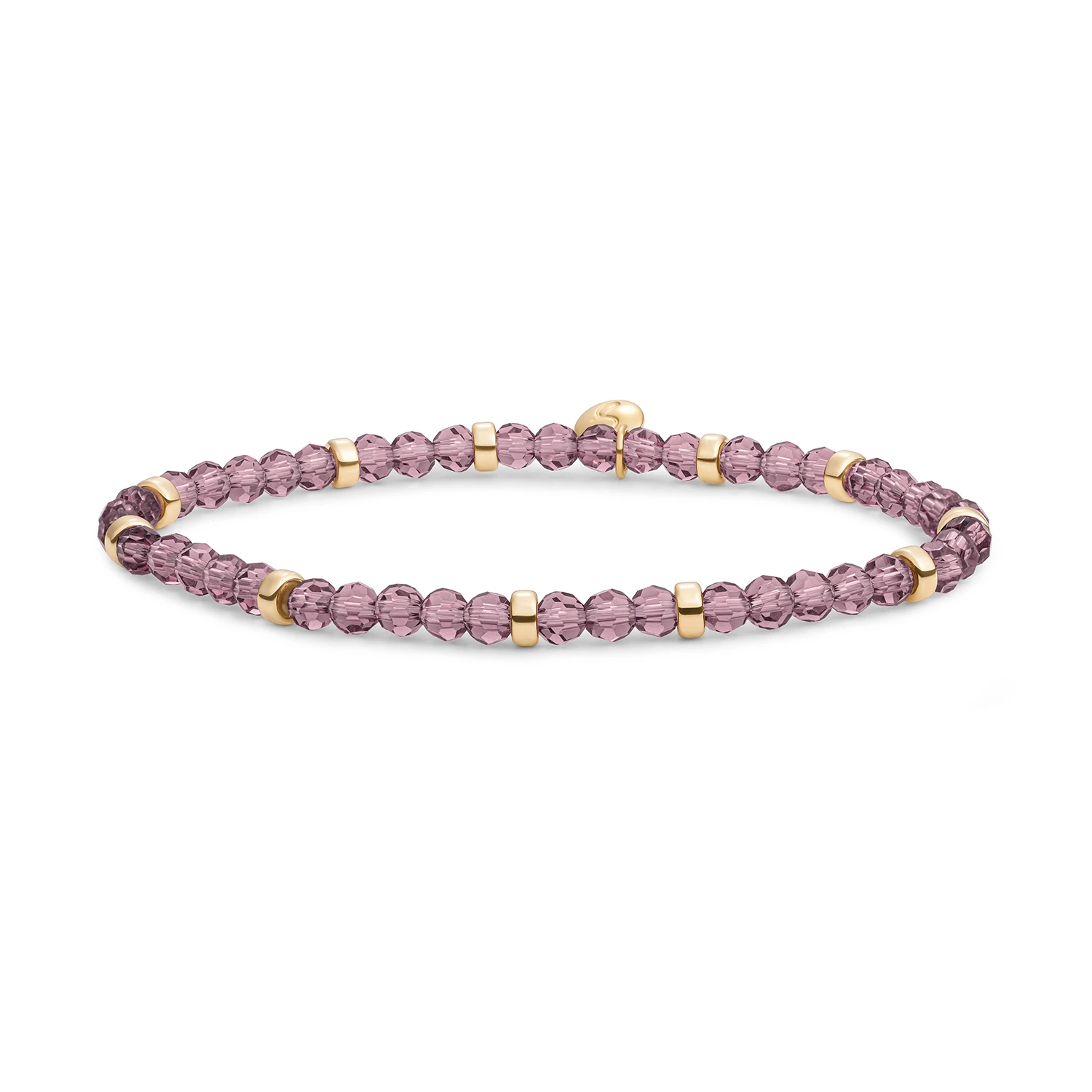 Bracelet | Aubergine Quartz Roundel Interstellar - Gold