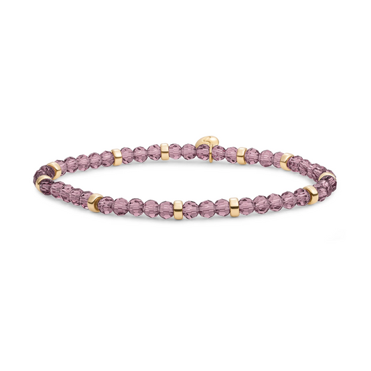 Bracelet | Aubergine Quartz Roundel Interstellar - Gold