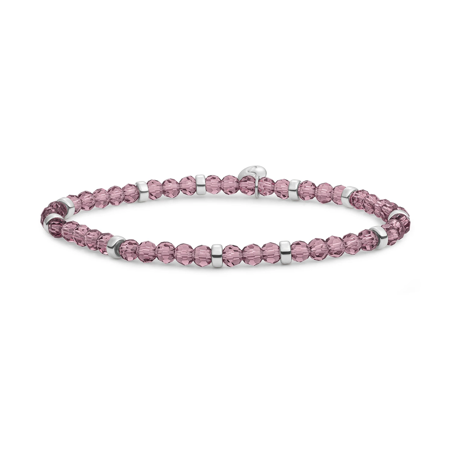 Bracelet | Aubergine Quartz Roundel Interstellar - Silver
