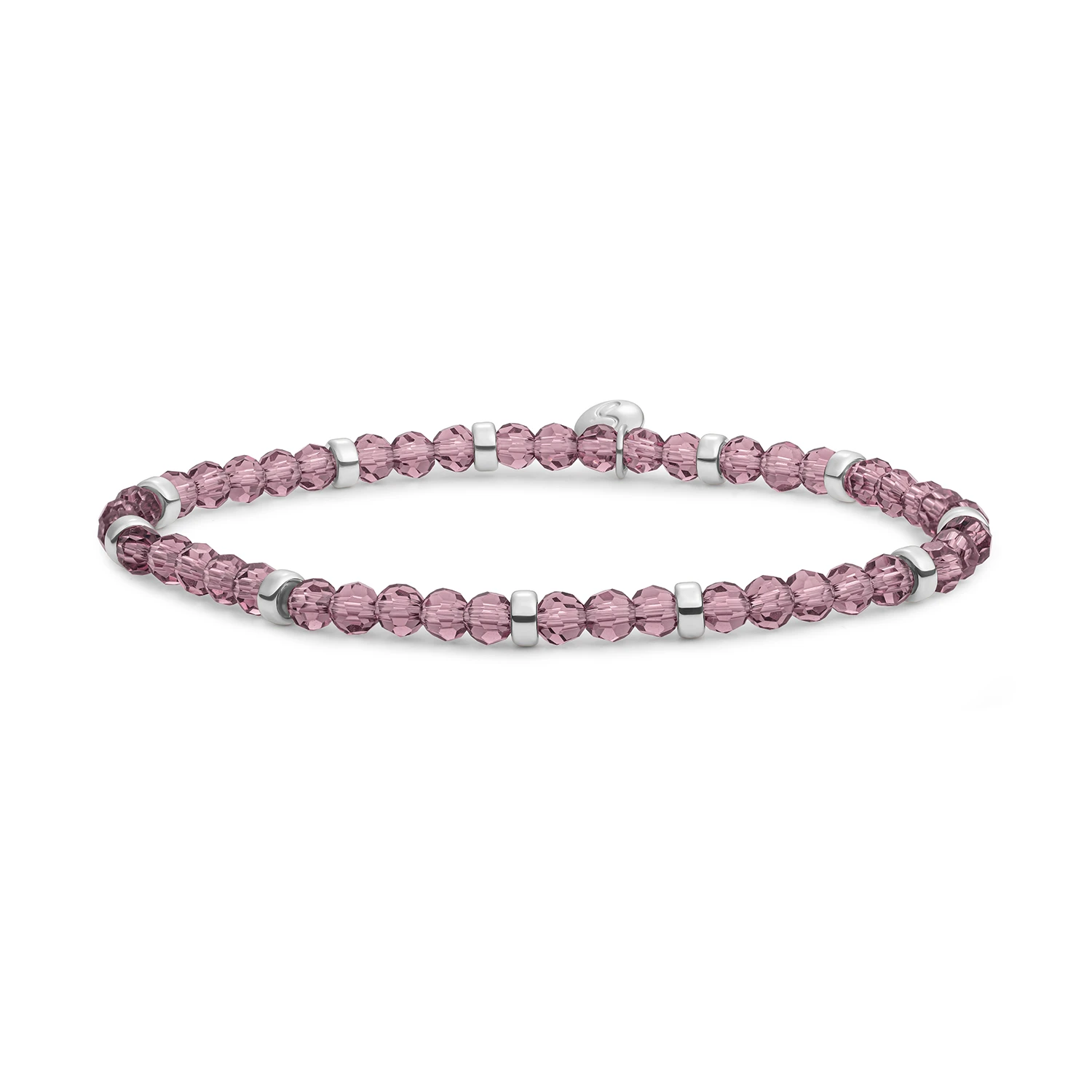 Bracelet | Aubergine Quartz Roundel Interstellar - Silver