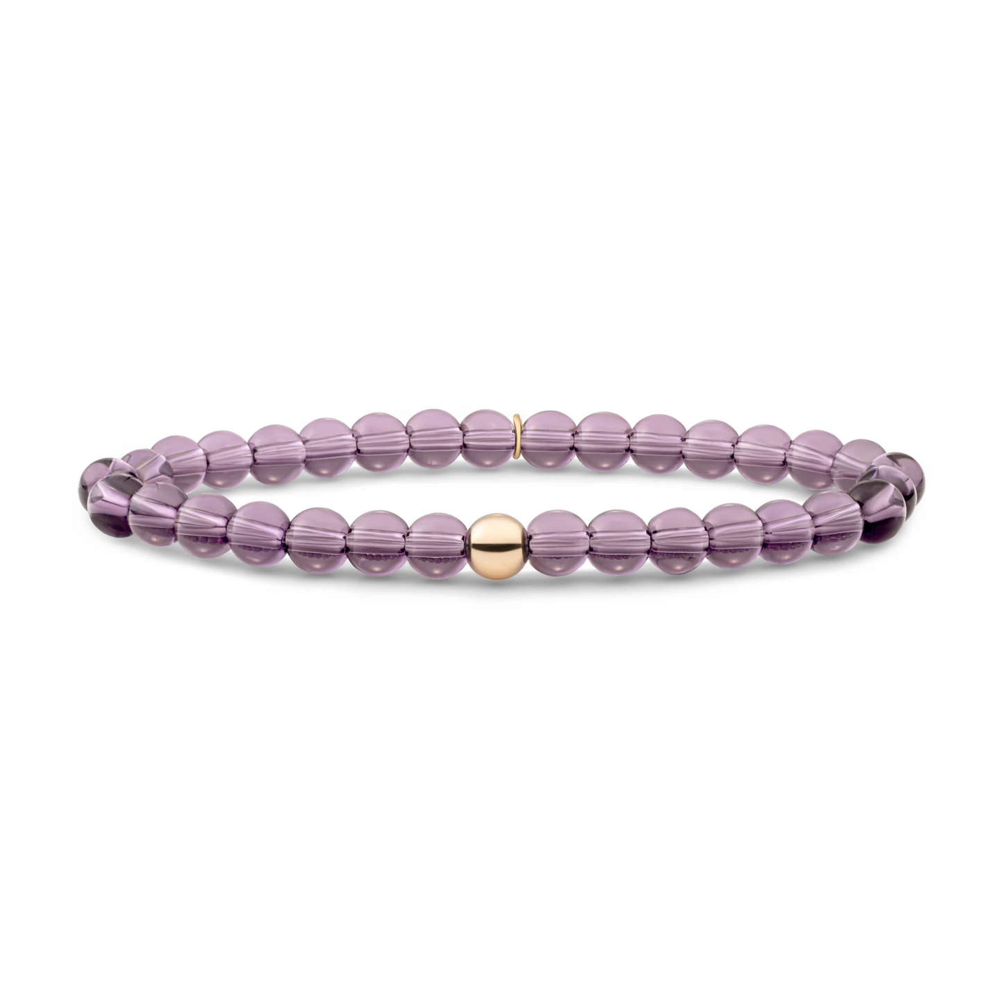 Bracelet | Aubergine Quartz Saturn large - Gold - 6mm