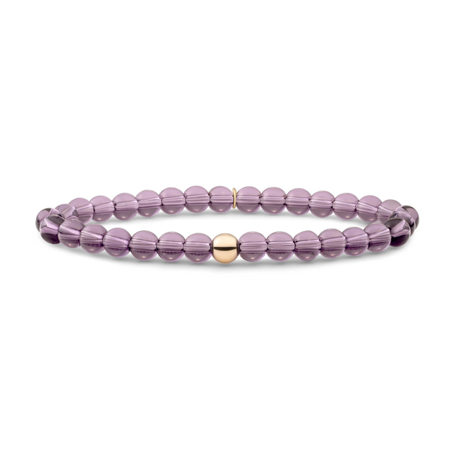 Bracelet | Aubergine Quartz Saturn large - Gold - 6mm