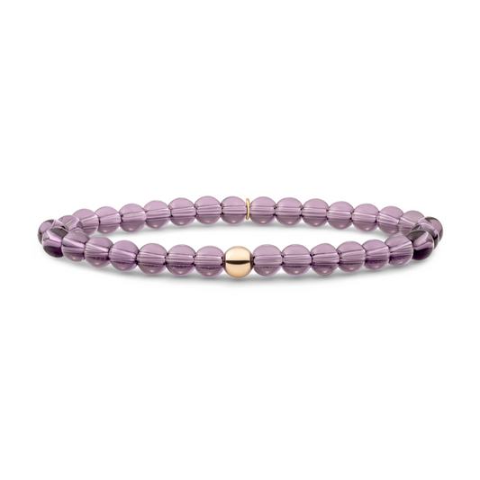 Bracelet | Aubergine Quartz Saturn large - Gold - 6mm