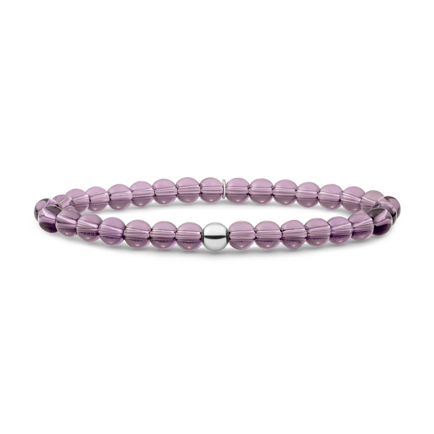 Bracelet | Aubergine Quartz Saturn large - Silver - 6mm