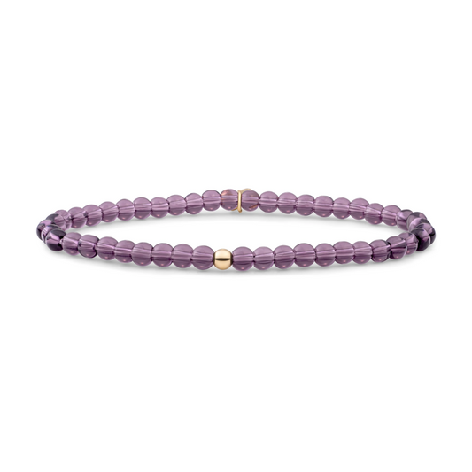 Bracelet | Aubergine Quartz Saturn small - Gold - 4mm