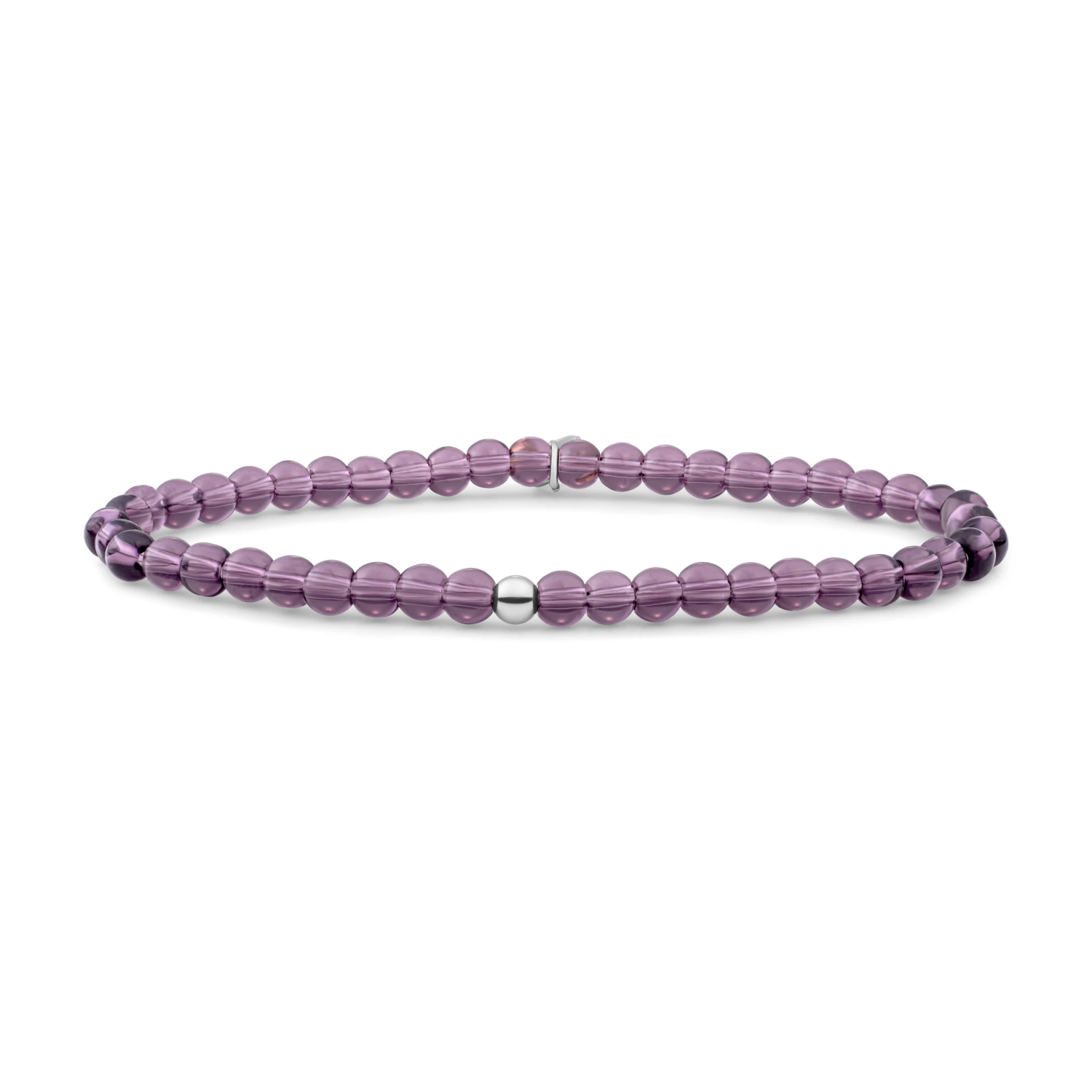Bracelet | Aubergine Quartz Saturn small - Silver - 4mm