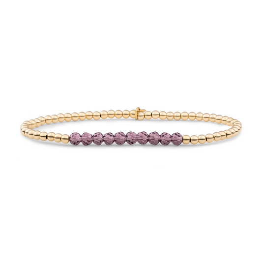 Bracelet | Aubergine Quartz Universe - Gold - 3mm