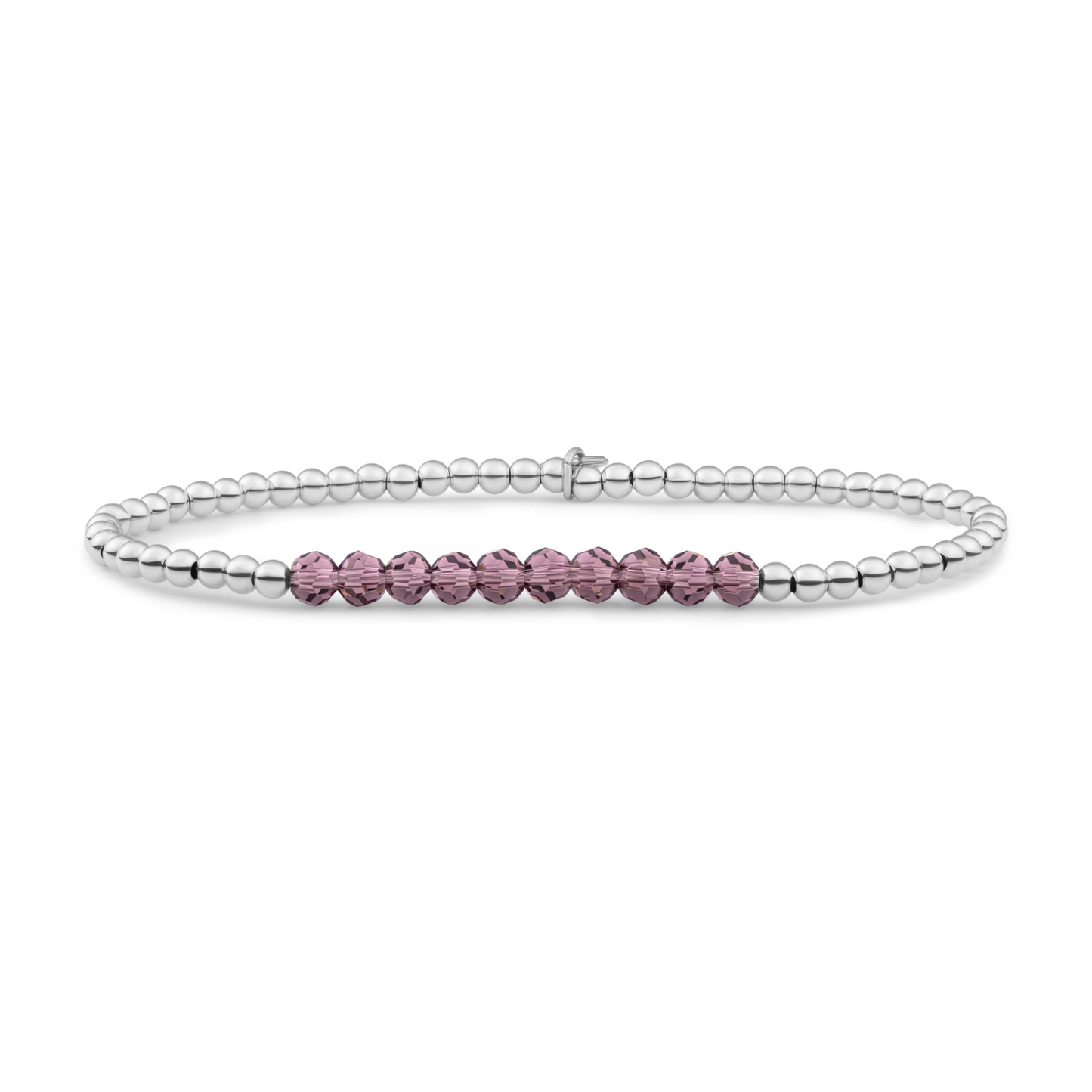 Bracelet | Aubergine Quartz Universe - Silver - 3mm