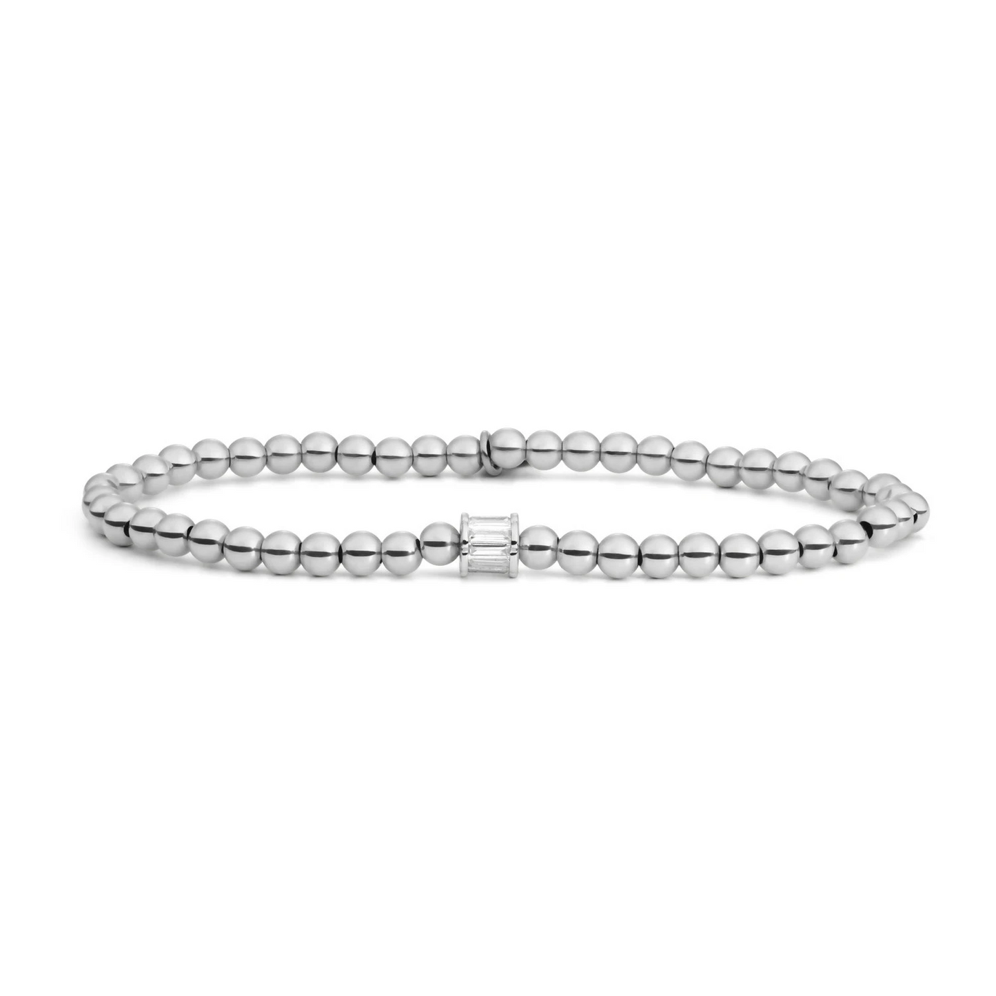 Bracelet | Baguette Cylinder - Silver - CZ