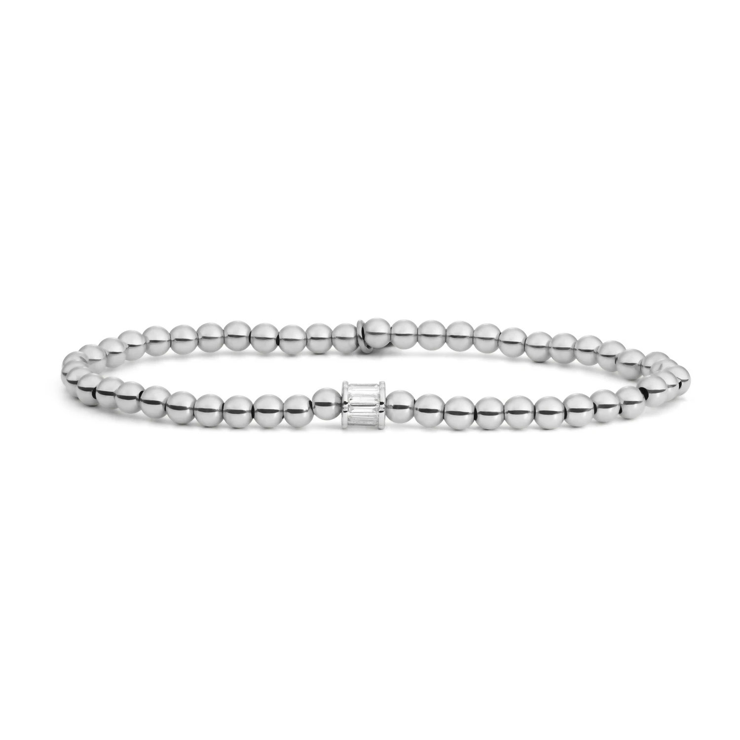 Bracelet | Baguette Cylinder - Silver - CZ