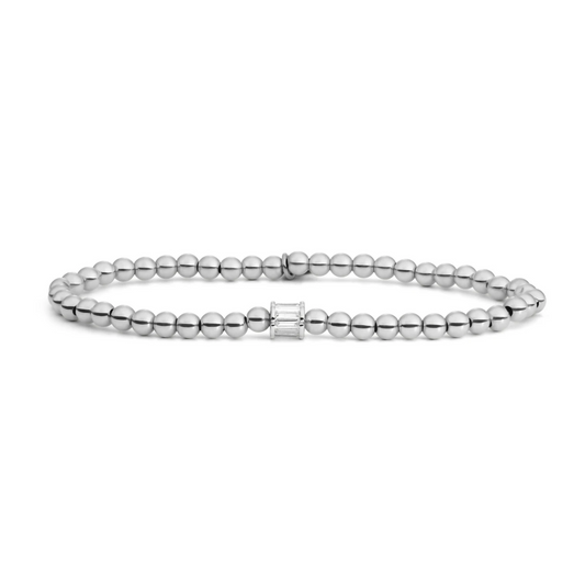 Bracelet | Baguette Cylinder - Silver - CZ