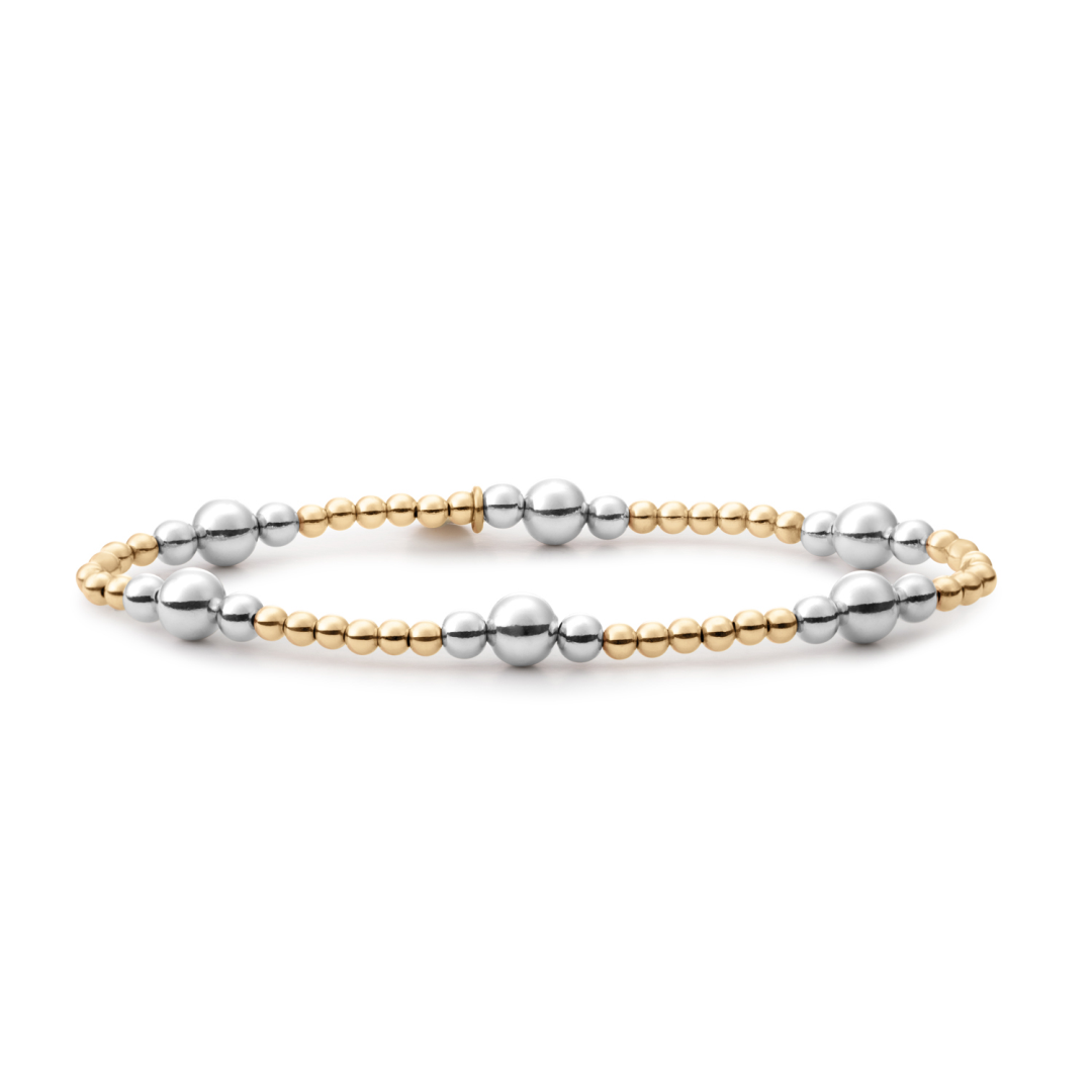 Bracelet | Bicolor mix 3mm gold + 4mm gold + 6mm silver