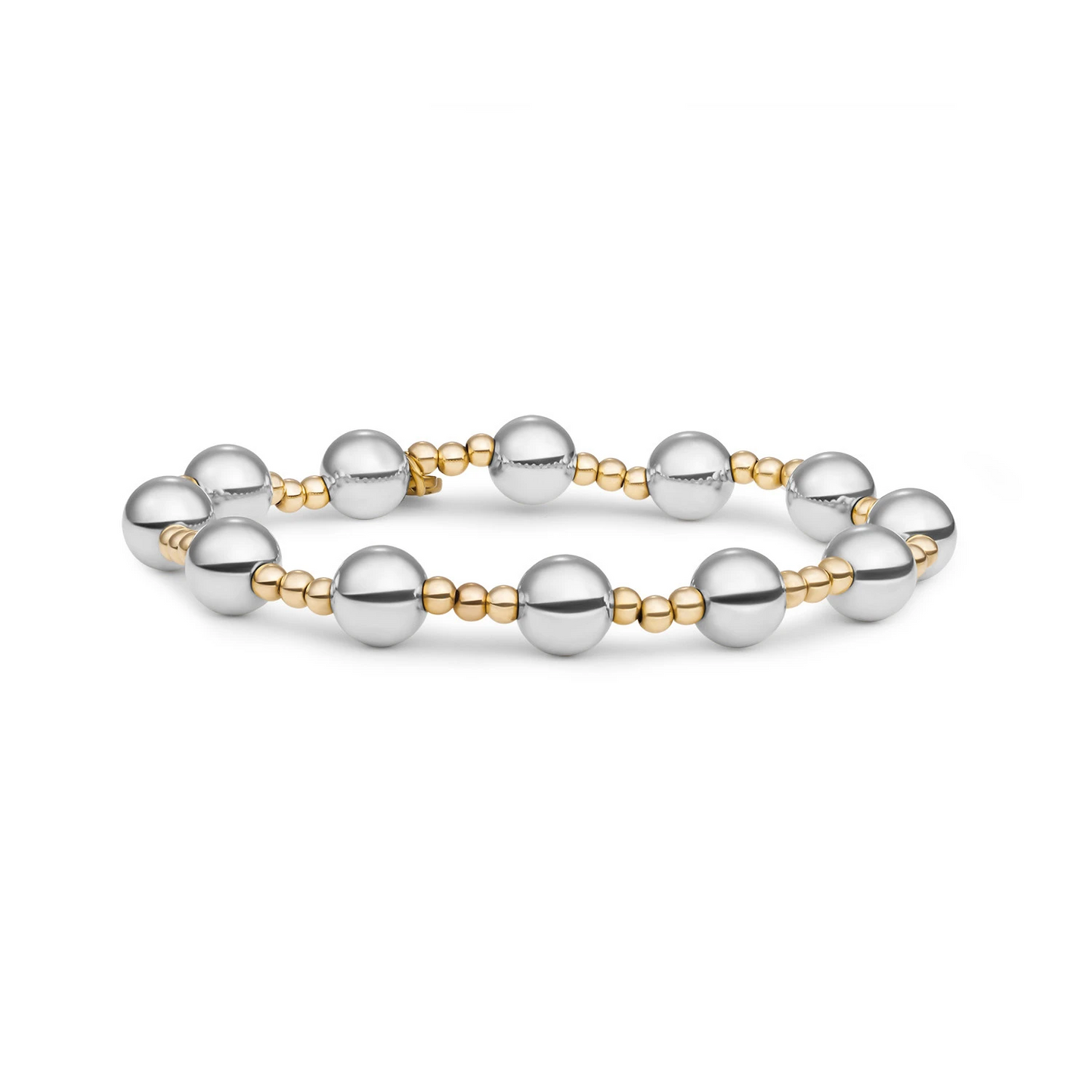 Bracelet | Bicolor mix 3mm gold + 8mm silver