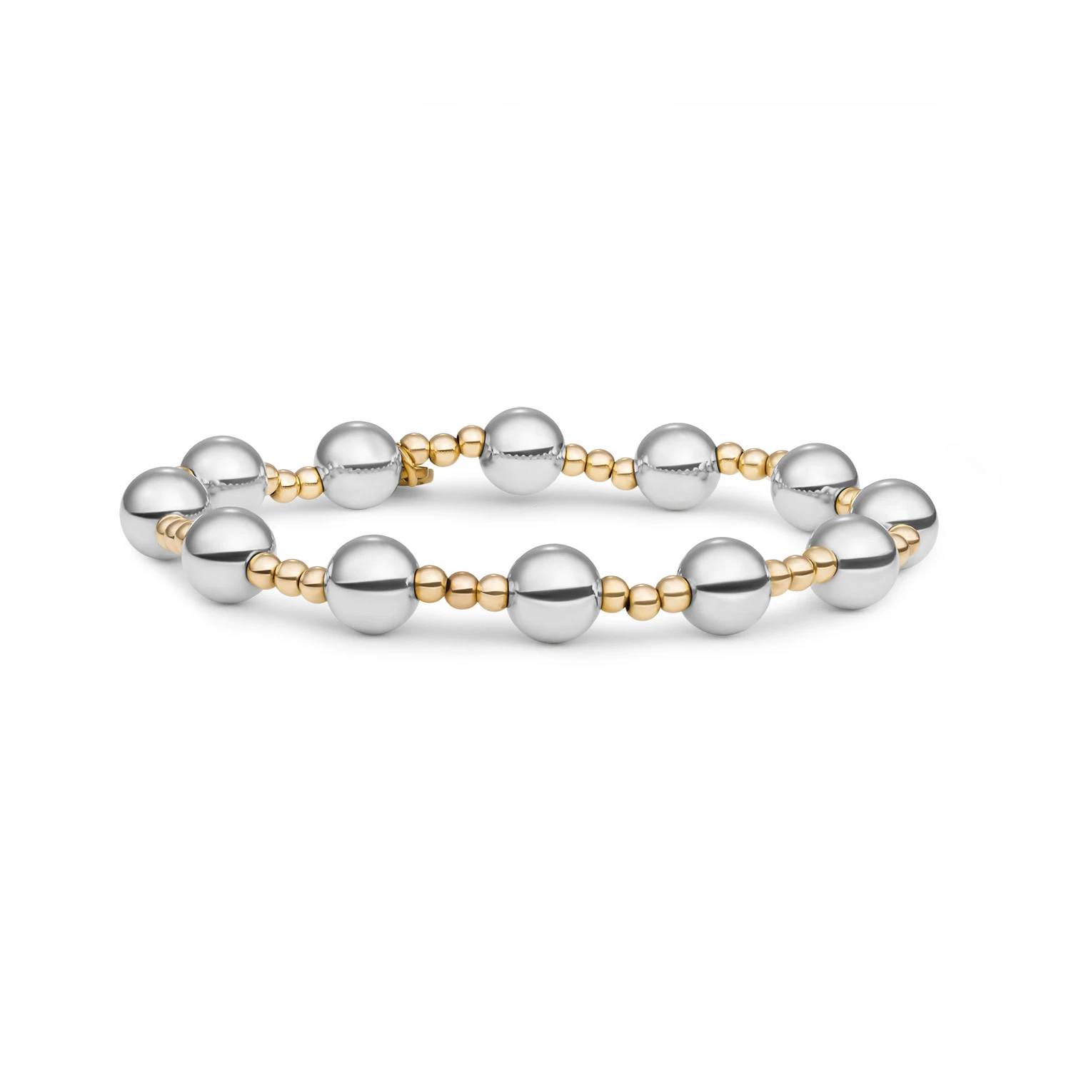 Bracelet | Bicolor mix 3mm gold + 8mm silver