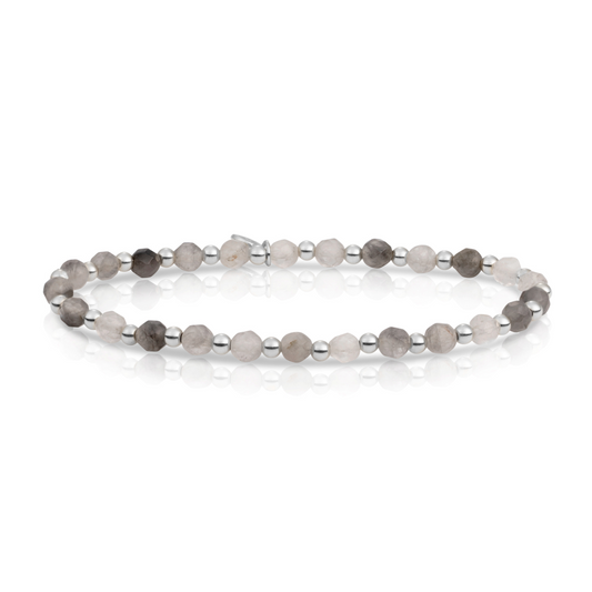 Bracelet - Black Rutilated Quartz Interstellar - Silver 3mm