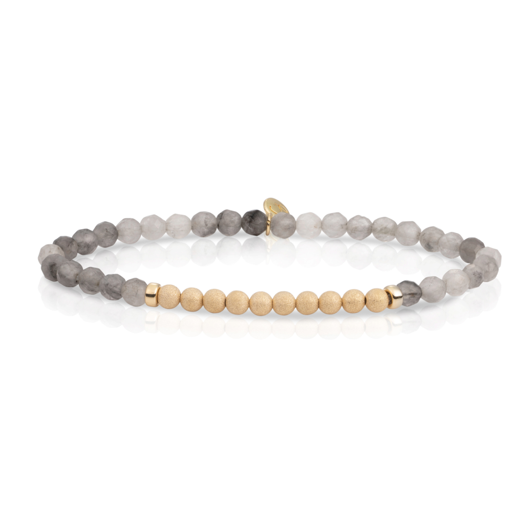 Bracelet - Black Rutilated Quartz Lightyear - Gold Champagne