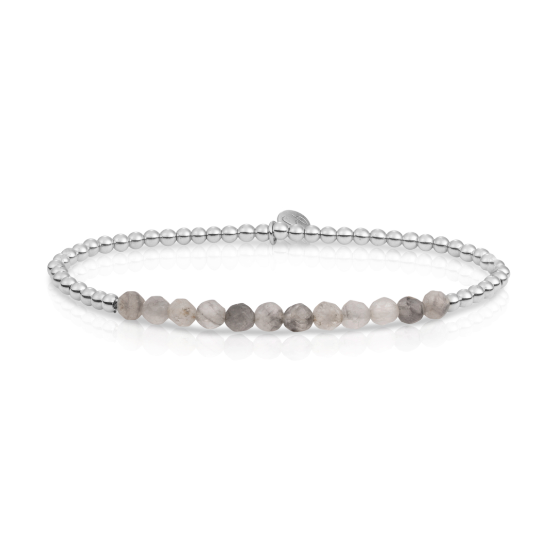 Bracelet - Black Rutilated Quartz Universe - Silver 3mm